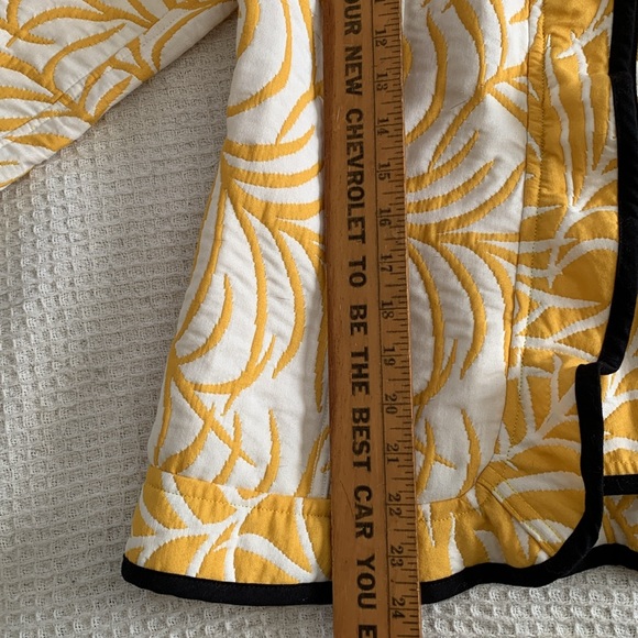 Museum Giftshop Lightweight Like New Quilted Jacket Yellow & Black Trim Sz Med - Picture 11 of 12